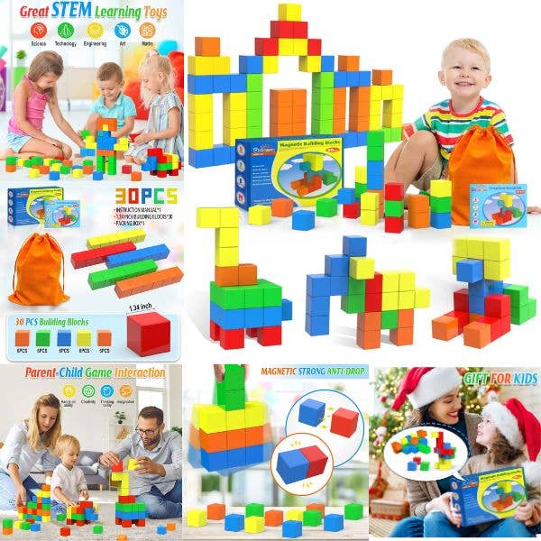 Premium STEM Toys - Dolanus Magnetic Building Blocks - 30PC