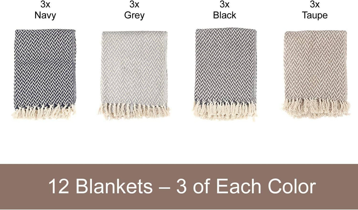 Patterned Cotton Throw Blanket - 50 x 70 - Style Options