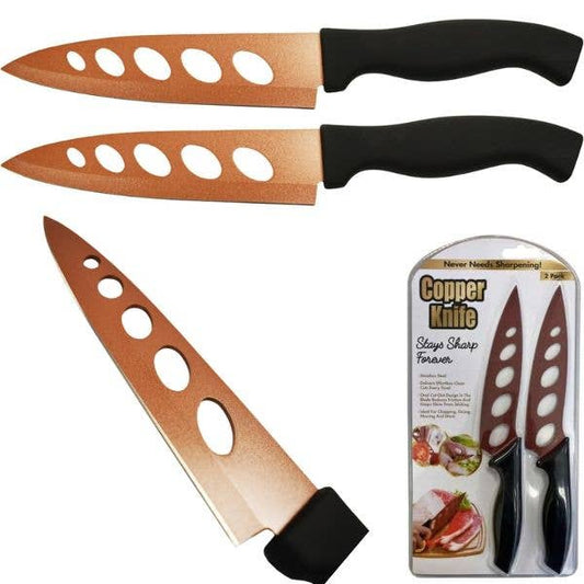 2Pack Copper Knives - Never Needs Sharpening - Stainless