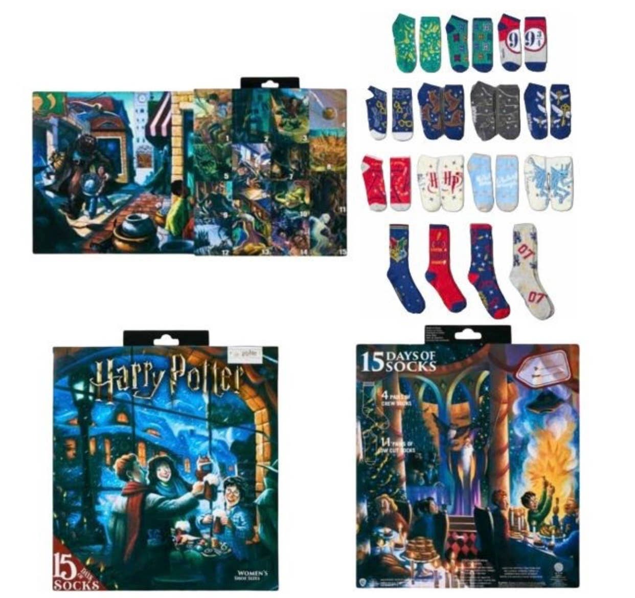 Harry Potter Socks- Celebration Style- 15pk Days Of Socks
