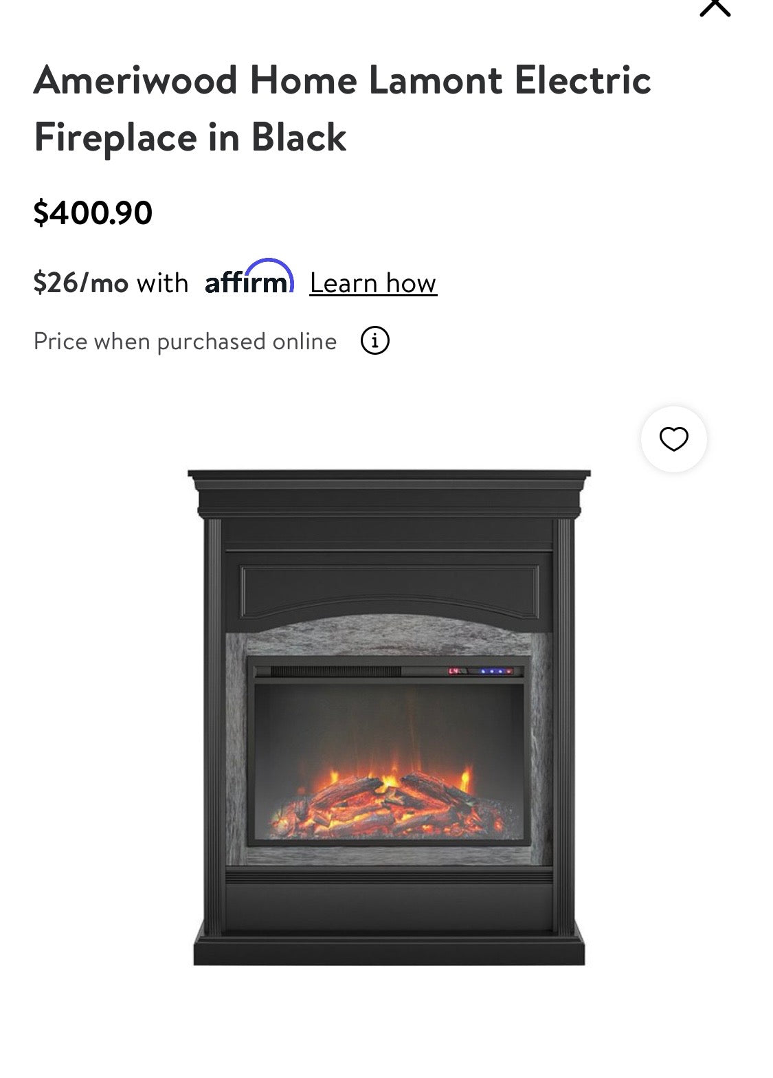 Ameriwood™ Home Lamont Electric Fireplace