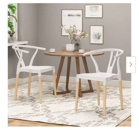 Mountfair White and Natural Wood Dining Chair (Set of 2)